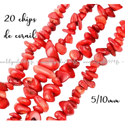 20 chips de corail 5-10mm