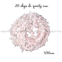 20 chips de quartz rose 5-10mm