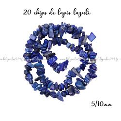 20 chips de lapis lazuli 5-10mm