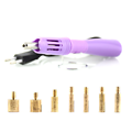 Applicateur électrique pour strass hotfix violet et 7 embouts en laiton