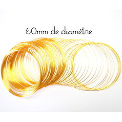 5 tours de fil à mémoire de forme pour bracelet en métal doré ou couleur bronze 55/60/70mm