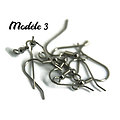 Paire de crochets de boucles d'oreille en acier inoxydable argenté - 3 modèles