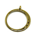 Pendentif anneau et ses connexions latérales en métal argenté ou doré 25x22mm