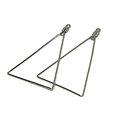 2 anneaux de créoles triangles - métal argenté ou doré 31x48mm