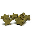 2 perles en bois étoile argentée / dorée 19mm