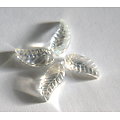 2 perles feuille en cristal de Bohème 18x8x5mm