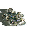 15 perles à facettes en cristal de Bohème bicolores 6x5mm