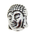 2 perles massives tête de Bouddha en métal 8x9x11mm