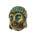 2 perles massives tête de Bouddha en métal 8x9x11mm