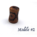 Perle tube en agate brune avec motifs ethniques 30x10mm