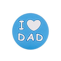 Perle ronde "I love Dad" en silicone alimentaire sans BPA 19x9mm