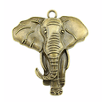 Très grande breloque / pendentif éléphant en métal 71x63mm