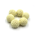 Perle au crochet bois/coton 20mm