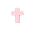 Perle croix catholique en silicone alimentaire sans BPA 14x17mm