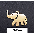 Breloque pendentif éléphant en acier inoxydable 18x12mm
