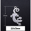 Breloque pendentif lézard / margouillat / gecko en acier inoxydable 25x13mm