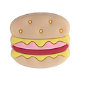 Perle hamburger en silicone alimentaire sans BPA 28x30mm