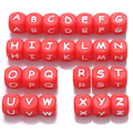 Kit alphabet complet perle cube en silicone de couleur 12mm