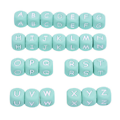 Kit alphabet complet perle cube en silicone de couleur 12mm