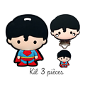 Kit 2 ou 3 pièces / perle Superman en silicone alimentaire sans BPA
