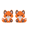 Perle Adorable petit renard en silicone alimentaire sans BPA 26x30mm