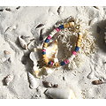 Bracelet Heishi multicolore et son étoile de mer évidée en acier inoxydable doré