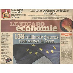 LE FIGARO n°20830 22/07/2011  Plan de sauvetage de la Grèce par l'Europe/ Tour de France: Schleck & Voeckler/ Umberto Eco