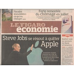 LE FIGARO n°20859 26/08/2011 Kadhafi introuvable/ Steve Jobs quitte Apple/ Zapatero, la chute/ Gainsbourg & Birkin