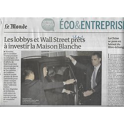LE MONDE n°22350 22/11/2016  Fillon: la vague conservatrice/ résultats du 1er tour/ Wall Street lobbies/ Matteo Renzi/ Gloires de l'informatique