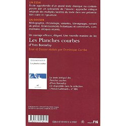 "Les Planches courbes" d'Yves Bonnefoy commentées par Dominique Combe/ Très bon état/ Livre poche