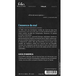"L'essence du mal" Luca d'Andrea/ Très bon état/ Livre poche