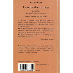 "La vérité des masques - Essais et aphorismes" Oscar Wilde/ Bon état/ Livre poche