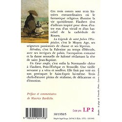 "Trois contes" Flaubert/ Très bon état/ 1995/ Livre de poche