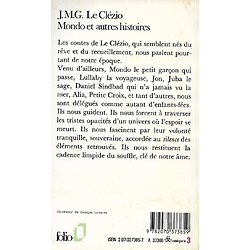 "Mondo et autres histoires" J.M.G. Le Clézio/ Folio/ 1987/ Bon état/ Livre poche
