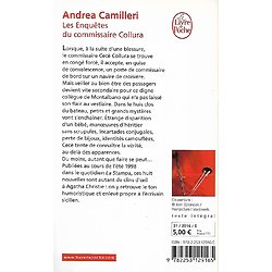 "Les enquêtes du commissaire Collura" Andrea Camilleri/ Très bon état/ Livre poche