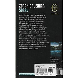 "Sorry" Zoran Drvenkar/ Très bon état/ Livre poche