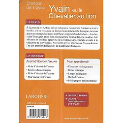 "Yvain ou le Chevalier au lion" Chrétien de Troyes/ Petits Classiques/ Larousse/ Très bon état/ Livre poche
