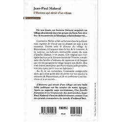 "L'homme qui rêvait d'un village" Jean-Paul Malaval/ Très bon état/ 2008/ Livre broché