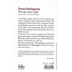 "Pour qui sonne le glas" Ernest Hemingway/ Bon état/ 2013/ Livre poche