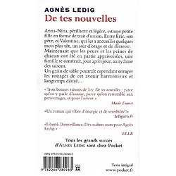 "De tes nouvelles" Agnès Ledig/ Bon état/ 2018/ Livre poche