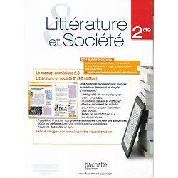 "Littérature & société, 2nde, enseignement d'exploration" Hachette/ Excellent état/ Livre broché