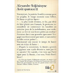 "Août quatorze II" Alexandre Soljénitsyne/ Bon état d'usage/ 1974/ Livre poche 