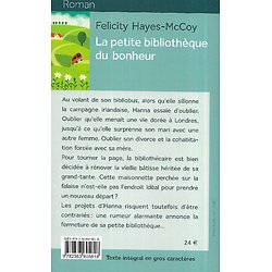 "La petite bibliothèque du bonheur" Felicity Hayes-McCoy/ Très bon état/ Livre en gros caractères