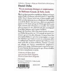 "Robinson Crusoé" Daniel Defoe/ Très bon état/ 2003/ Livre poche 