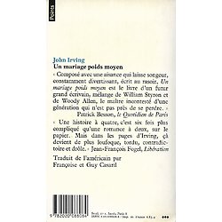 "Un mariage poids moyen" John Irving/ Bon état/ 1985/ Livre poche
