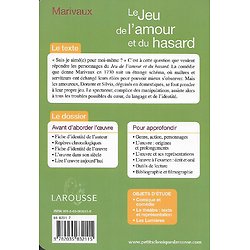 "Le jeu de l'amour et du hasard" Marivaux/ Larousse Petits Classiques/ Très bon état/ 2008/ Livre poche 