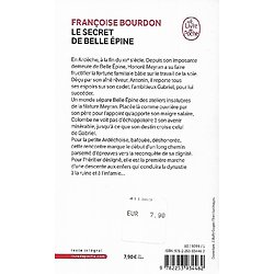 "Le secret de Belle Epine" de Françoise Bourdon/ Très bon état/ 2020/ Livre poche