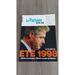 LE PARISIEN WEEK-END 11/08/2023  Eté 1998: Affaire Lewinsky: Clinton avoue sa liaison/ Le ciel étoilé des Cévennes/ Fifou, l'oeil du rap/ Cabanes de rêve