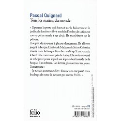 "Tous les matins du monde" Pascal Quignard/ Très bon état/ 2021/ Livre poche
