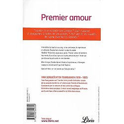 "Premier amour" Tourgueniev/ Bon état d'usage/ 2012/ Livre broché